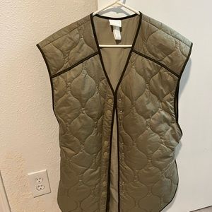 H&M Olive Green Quilted Vest